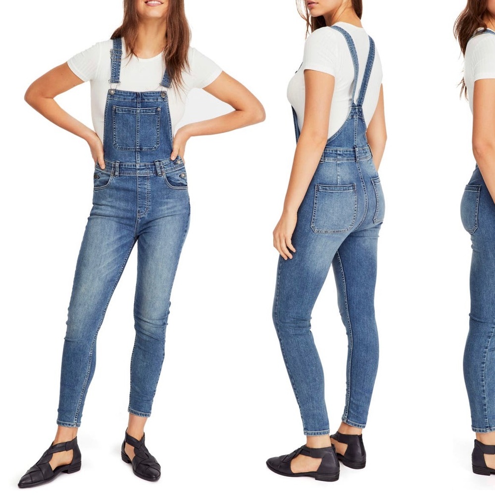 Free People Skinny Ankle Fit Overalls